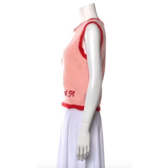 Alessandra Rich Pink Strawberry Intarsia Knitted Sweater Vest - Picture 9 of 10